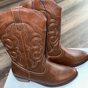 Cat & Jack Girls Cowgirl Boots Size 5 Kids Western Side Zip Easter NIB